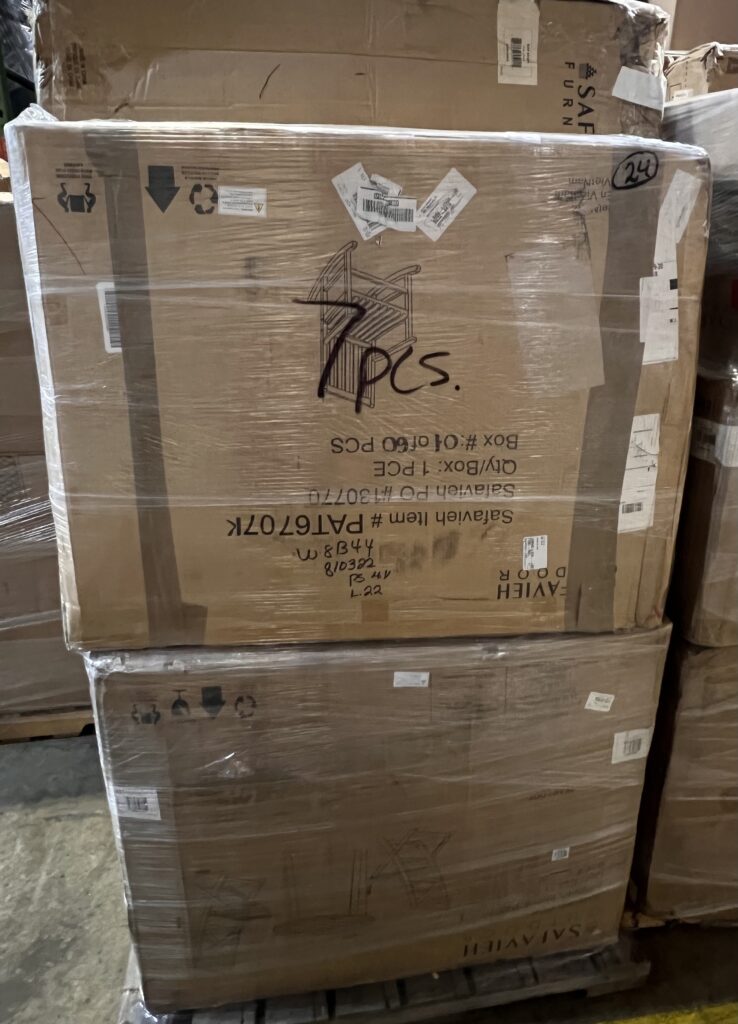 truckload manifest with furniture